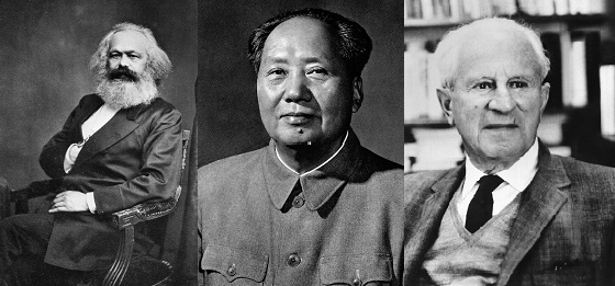 3M(좌로부터 Marx, Mao, Marcuse) 공산주의 대표사상가