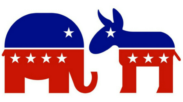 공화당의 상징 코끼리, 민주당의 상징 당나귀.