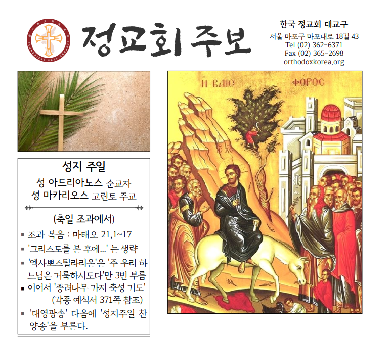 4월 17일 한국정교회 대교구 주보에는 우크라이나 전쟁에 대한 특별한 입장을 찾아 볼 수 없었다. 