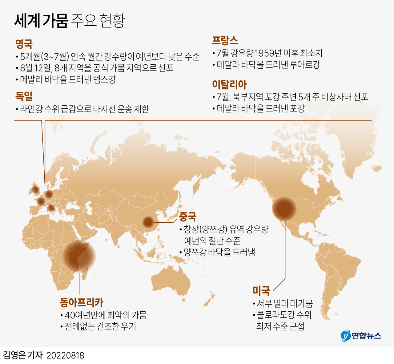 그래픽 뉴스] 세계 가뭄 주요 현황 < 사회문화 < 소식 < 기사본문 - 코람데오닷컴