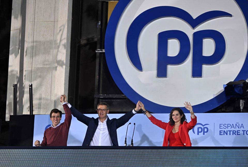 5월 28일 스페인 지방선거에서 승리한 중도우파 국민당(PP) [AFP=연합뉴스]