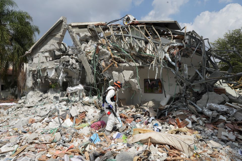 하마스의 기습공격에 파괴된 키부츠 주택[AP 연합뉴스 자료사진. 재판매 및 DB 금지]