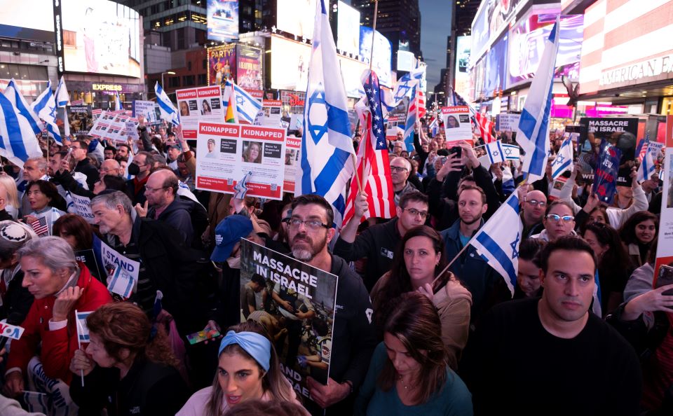 뉴욕 타임스스퀘어에서 열린 이스라엘 지지집회[EPA 연합뉴스 자료사진]