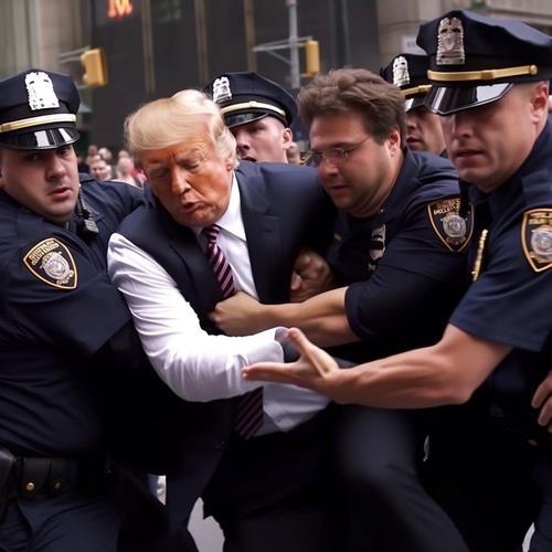 AI가 만든 트럼프 체포 가짜 사진[엘리엇 히긴스 트위터. 재판매 및 DB 금지]